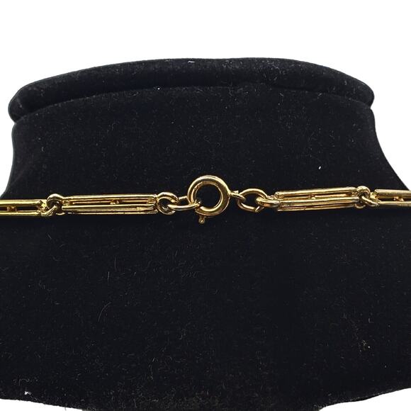 Faux Pearl Long Necklace Gold Tone Scroll Chain Vintage 1970s Flapper 36 1/2" - Picture 5 of 7